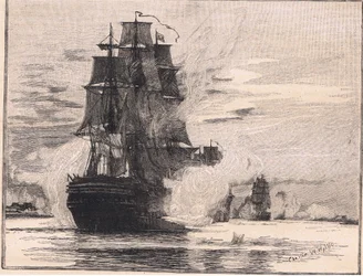 Den britiske flåde passerer gennem Dardanellerne AD 1807